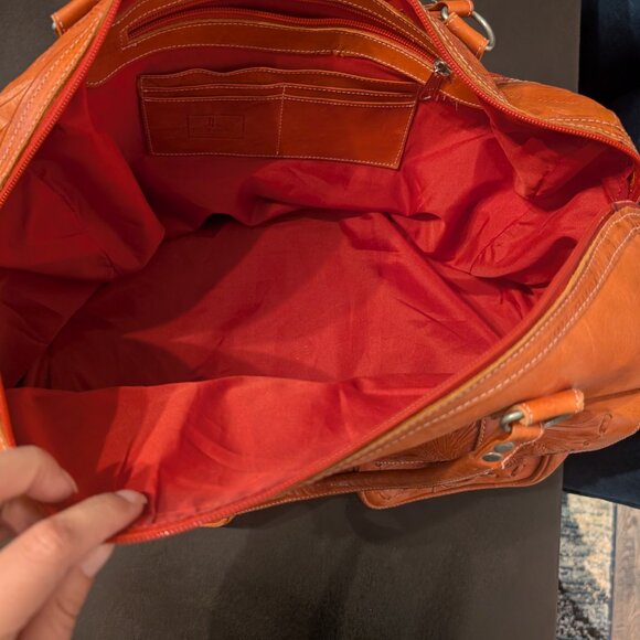 Vintage Large Leaders in Leather Tooled Floral Overnight Bag - Picture 4 of 12